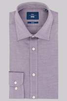 Thumbnail for your product : Moss Bros Slim Fit Berry Single Cuff Textured Shirt