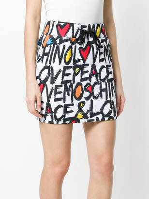Love Moschino typography print skirt