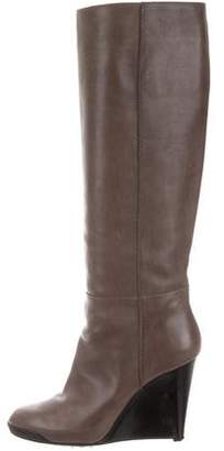 Tod's Leather Wedge Boots