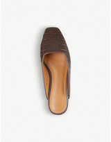 Thumbnail for your product : Who What Wear Cherri croc-embossed faux-leather mules