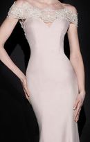Thumbnail for your product : Tarik Ediz Lace Applique Off The Shoulder Illusion Gown 92499