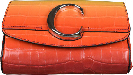 Luxury belt bag - Chloé C belt bag in orange and yellow crocodile
