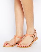 Thumbnail for your product : ASOS FELTON Leather Flat Sandals