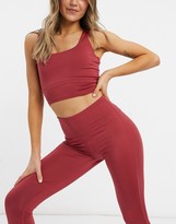 Thumbnail for your product : South Beach square neck longline crop top in dusty pink