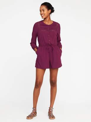 Old Navy Cinched-Waist Pintuck Romper for Women
