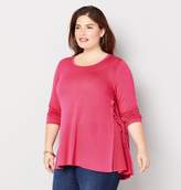 Thumbnail for your product : Avenue Plus Size Solid Side Lace Up Top