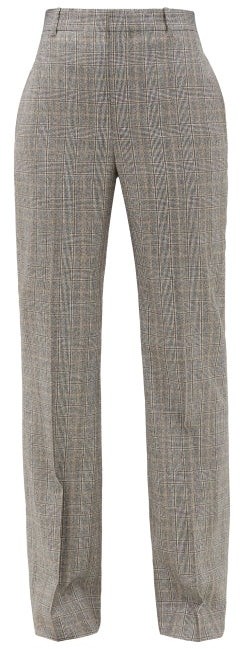 Balenciaga Straight-leg Checked Wool Tailored Trousers - Grey - ShopStyle  Pants