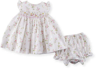 Luli & Me Flower-Print Dress w/ Bloomers, Size 3-24 Months