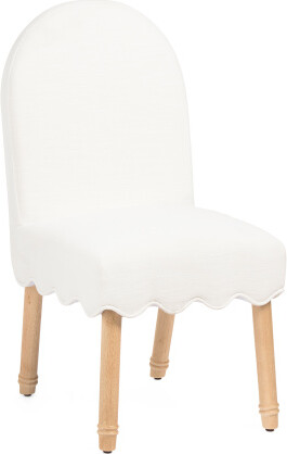 TJMAXX Waverly Scalloped Trim Curved Back Dining Chair, Polyester