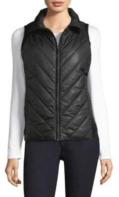Eileen Fisher Quilted Front Zip Vest