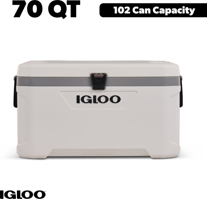 Igloo 70 QT Latitude Marine Ultra Cooler, White and Moonscape Gray