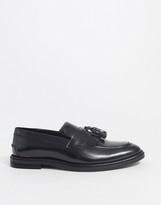 Thumbnail for your product : Walk London west tassel loafers in black high shine