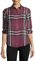 Thumbnail for your product : Burberry Long-Sleeve Check Shirt, Magenta