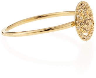 Sydney Evan 14k Gold Happy Face Diamond Ring, Size 6.5