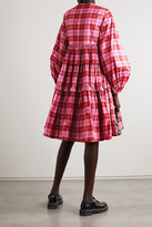Thumbnail for your product : Molly Goddard Kwame Tiered Ruffled Tartan Cotton-blend Mini Dress - Pink
