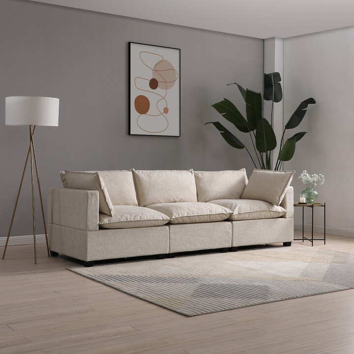 Dunelm Moda 3 Seater Modular Sofa, Natural Boucle Beige ShopStyle