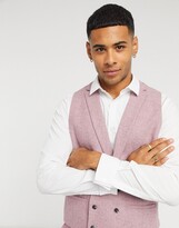 Thumbnail for your product : Topman slim suit waistcoat in pink wool blend
