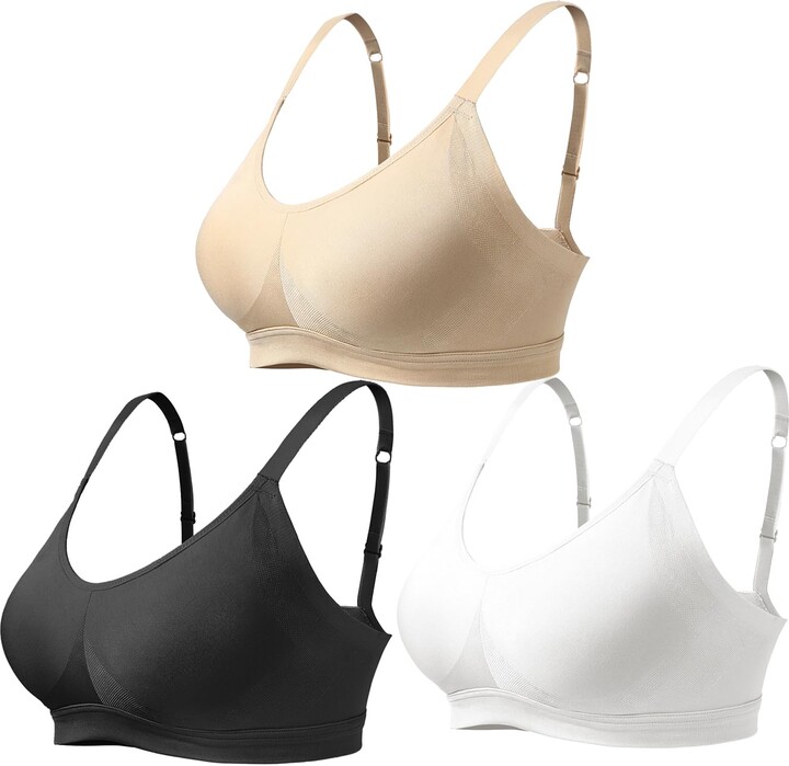 Lemef Non Wired Bras for Women Underarm-Smoothing Wireless Bras Seamless  Lightly Lined Comfort Bras - ShopStyle