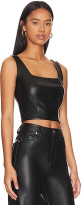 LBLC The Label Benny Faux Leather Bustier - ShopStyle Tops