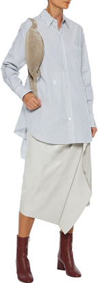 MM6 MAISON MARGIELA Lace-up Striped Cotton-poplin Shirt