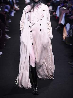 Ann Demeulemeester Long Double Breasted Satin Trench Coat