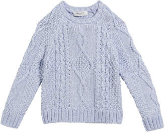 Milly Aran Cable-Knit Pullover Sweater, Size 7-16