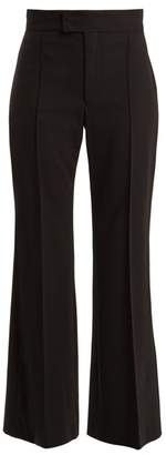 Isabel Marant Mansfield High Rise Wide Leg Wool Trousers - Womens - Black