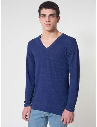 American Apparel Unisex Long Sleeve Tri-Blend V-Neck T-Shirt (L)