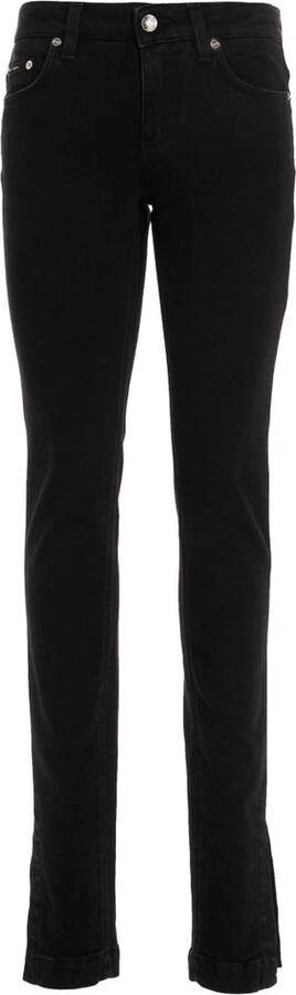 Dolce & Gabbana Logo-Plaque Stretch Demin Jeans - ShopStyle