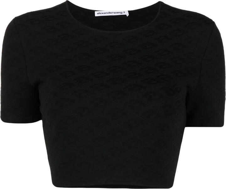 Alexander Wang logo-jacquard cropped T-shirt