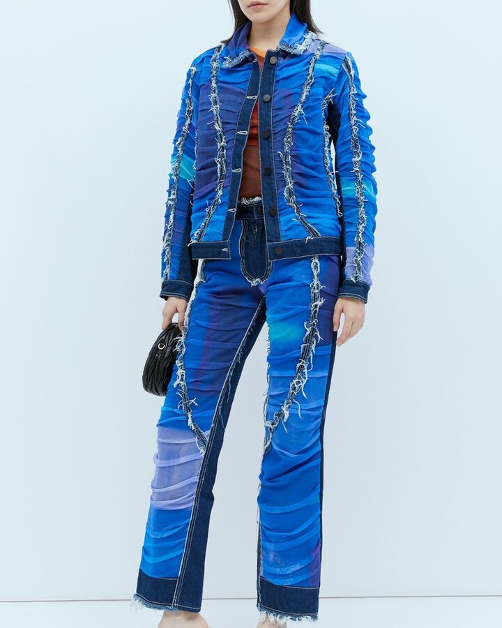 Paula Canovas Del Vas Mesh Design Denim Jeans