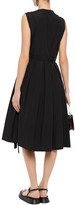 Thumbnail for your product : Marni Pleated Button-embellished Cotton-poplin Wrap Dress