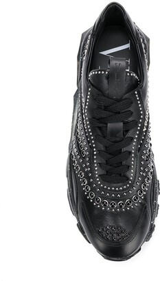 Valentino Garavani Stud-Embellished Lace-Up Sneakers