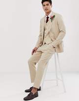 Thumbnail for your product : ASOS Design DESIGN cigarette suit trousers in cream pinstripe