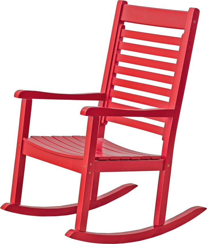 Porch & Den Easton Modern Wide Hardwood Ladder Back Slat Rocker