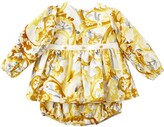 Thumbnail for your product : Versace Baroque Print Poplin Dress W/ Diaper