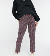 Thumbnail for your product : New Look Maternity soft touch jogger in burgundy spot print