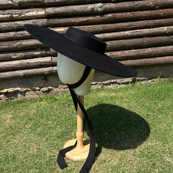 Etsy Light Flat Wool Top Hat With Large Brim Felt