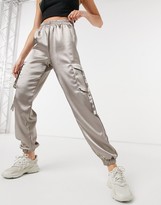 Thumbnail for your product : Parisian satin joggers in blush