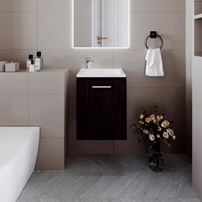 Wrought Studio Bathroom Vanity With Sink, 1 Door