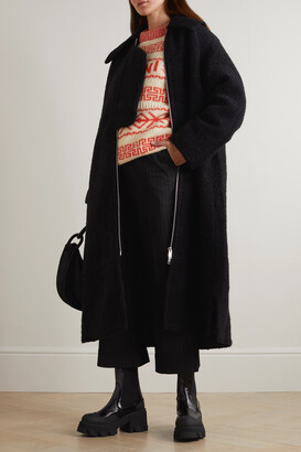 Ganni Recycled Wool-blend Bouclé Coat - Black - ShopStyle