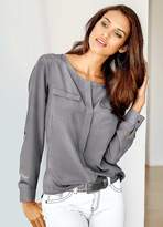 Thumbnail for your product : Heine Silk Collarless Blouse