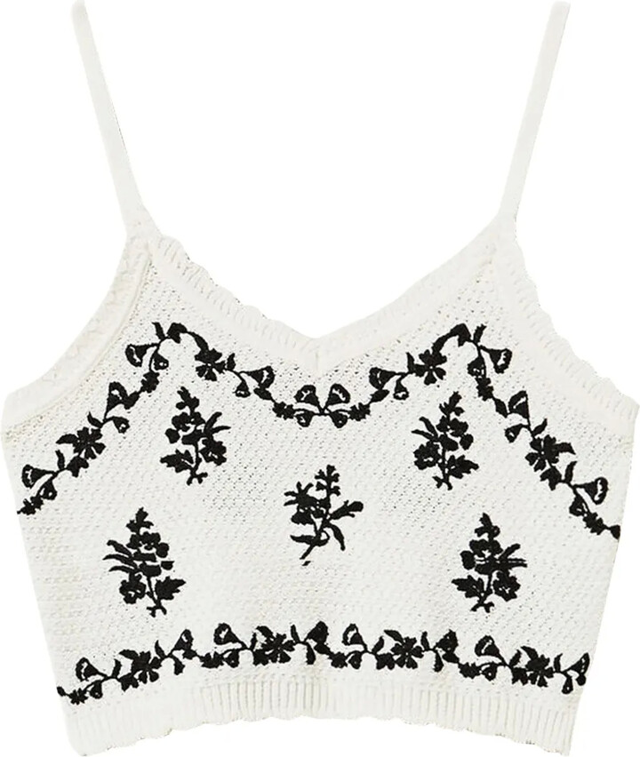 Twin-Set Embroidered Crop Top