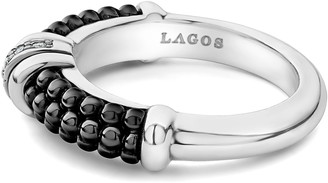 Lagos Black Caviar Diamond Stack Ring