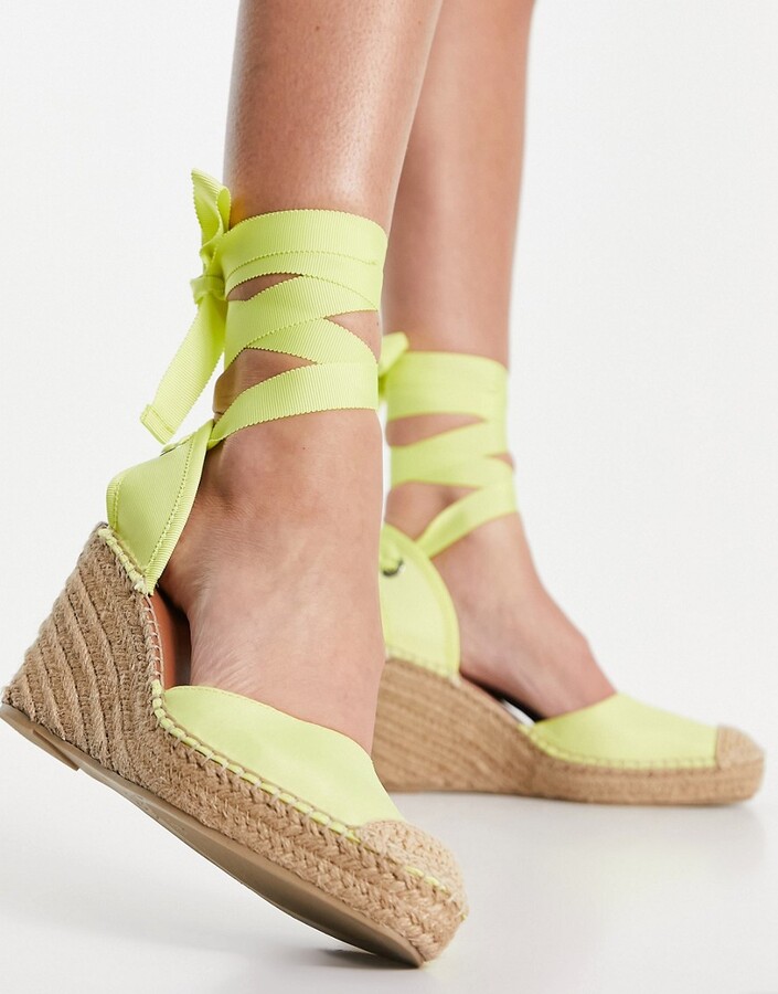 asos design trophy tie leg high wedges