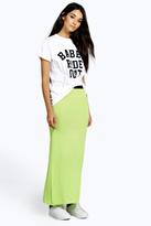 Thumbnail for your product : boohoo Petite Helena Contrast Waistband Jersey Maxi Skirt