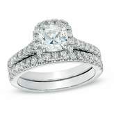 Thumbnail for your product : Zales 1-7/8 CT. T.W. Certified Cushion-Cut Diamond Frame Bridal Set in Platinum (H/SI2)