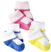 Thumbnail for your product : Carter's Just One YouTMMade by Newborn Girls' 3 Pack Scalloped Cuff Socks - Assorted 3-12 M