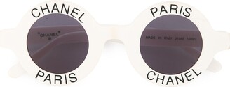 CHANEL Pre-Owned 1990s logo-print round-frame Sunglasses - Farfetch