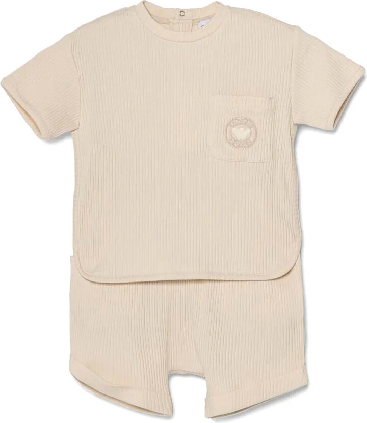 Emporio Armani Kids ribbed-knit short and T-shirt set